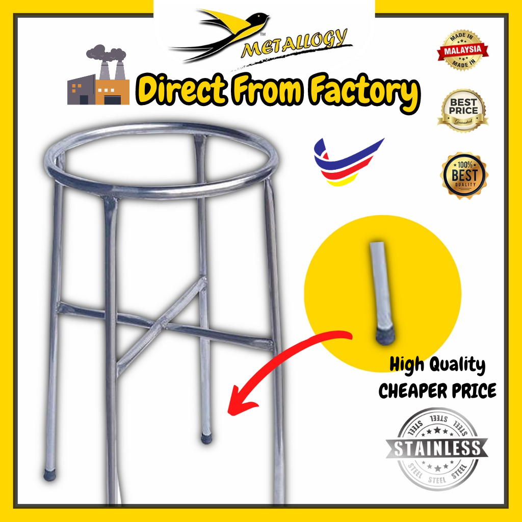 Metallogy Durable Rice Round Pot Stainless Steel Stand Kitchen Free ...