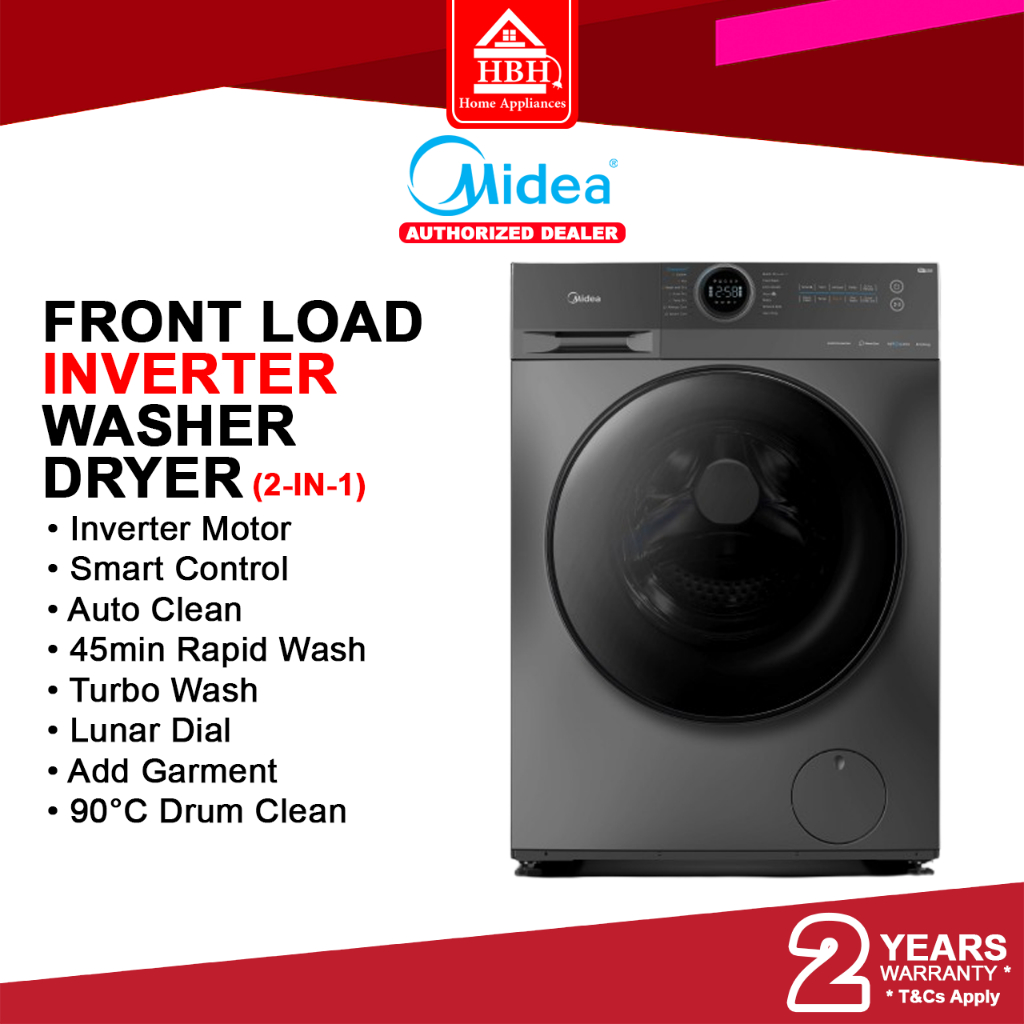 Midea (10 Kg Wash + 7 Kg Dry) / (12 Kg Wash + 8 Kg Dry) 2-IN-1 Front ...