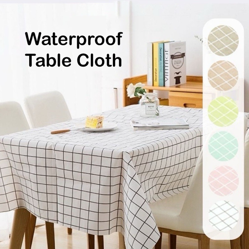 Waterproof Table Cloth Alas Meja Oilproof Table Cover Kitchen Dinning ...