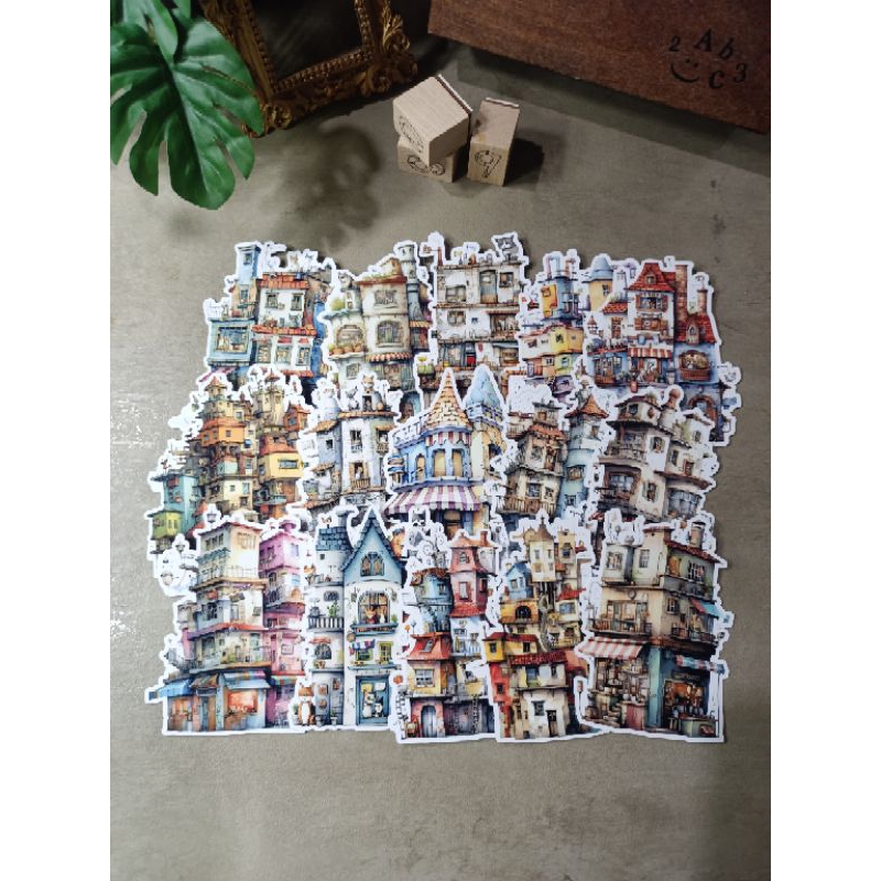 Whimsical City Sticker (150 gsm Glossy Photo Paper Sticker) | Shopee ...