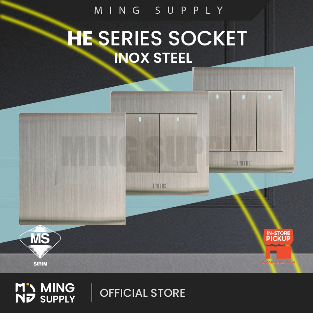 MS_ SIRIM Imitos HE Series Inox Steel Socket Switch Modern Design Wall ...