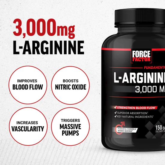 thumbnail interactive-video image 1 of Force Factor L-Arginine 3000mg, Nitric Oxide Booster With BioPerine, 150 Caps 1 of 6