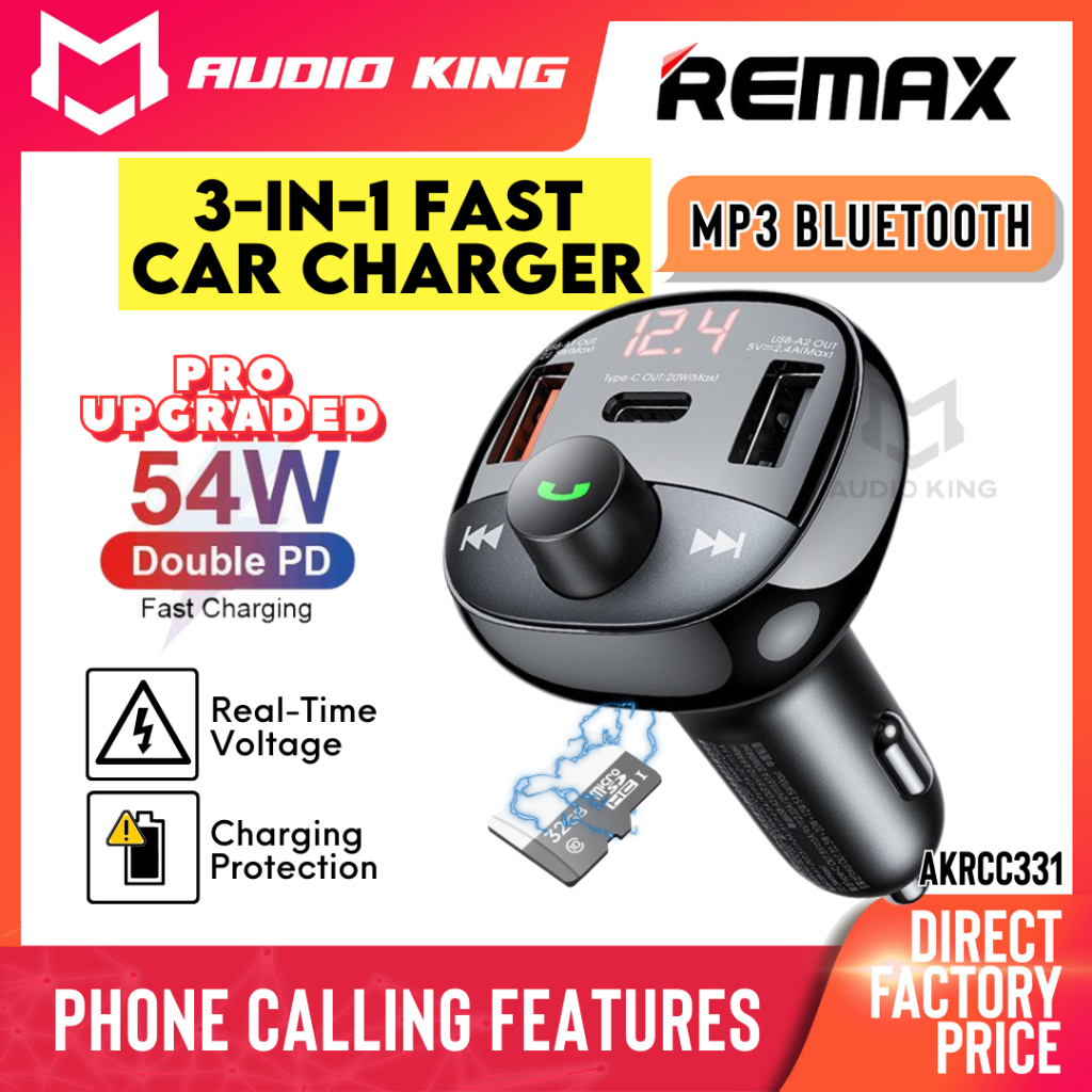 REMAX In Car Charger Fast Charging 54.5W Bluetooth Receiver Car USB FM ...