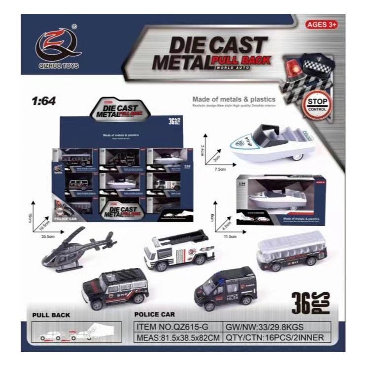 6 in 1 Police Alloy Car Set | Shopee Malaysia