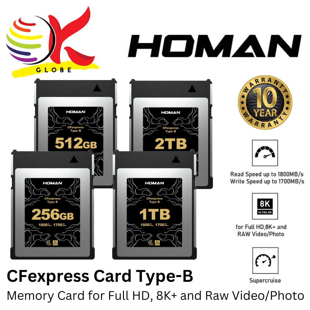 HOMAN CFEXPRESS CARD TYPE-B MEMORY CARD FOR FULL HD, 8K+ AND ROW VIDEO ...