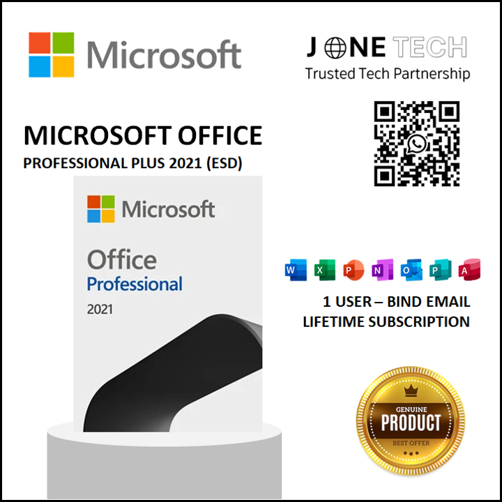 MICROSOFT OFFICE PROFESSIONAL PLUS 2021 (MEDIALESS VIA EMAIL DELIVERY ...