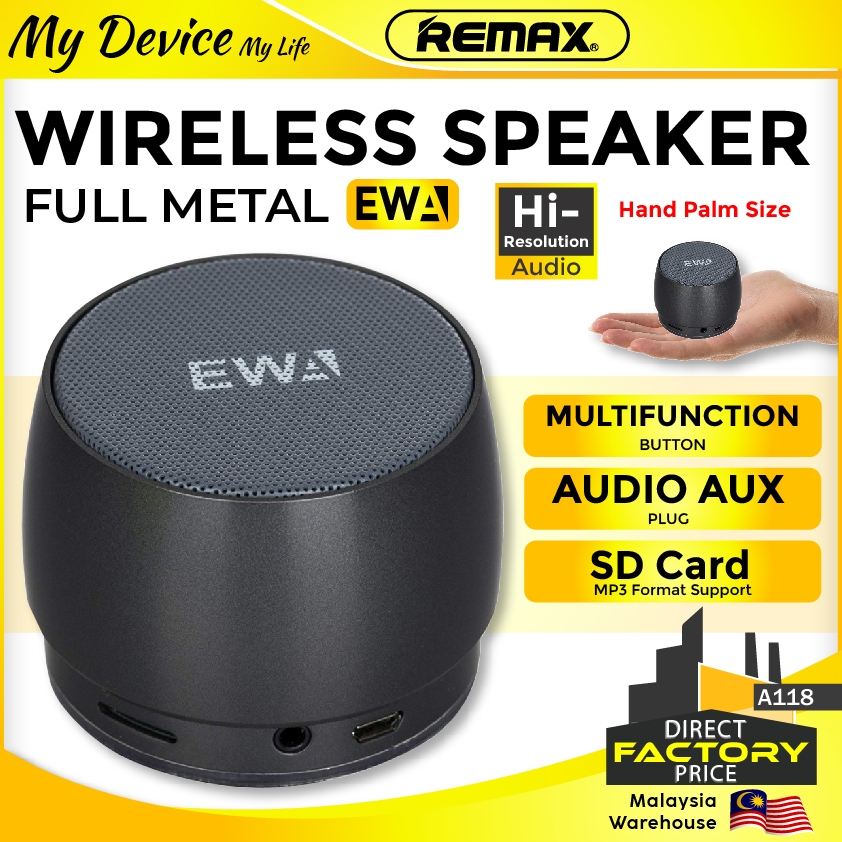 EWA A118 Wireless Bass Speaker Strong Shock Sound With Memory Card ...