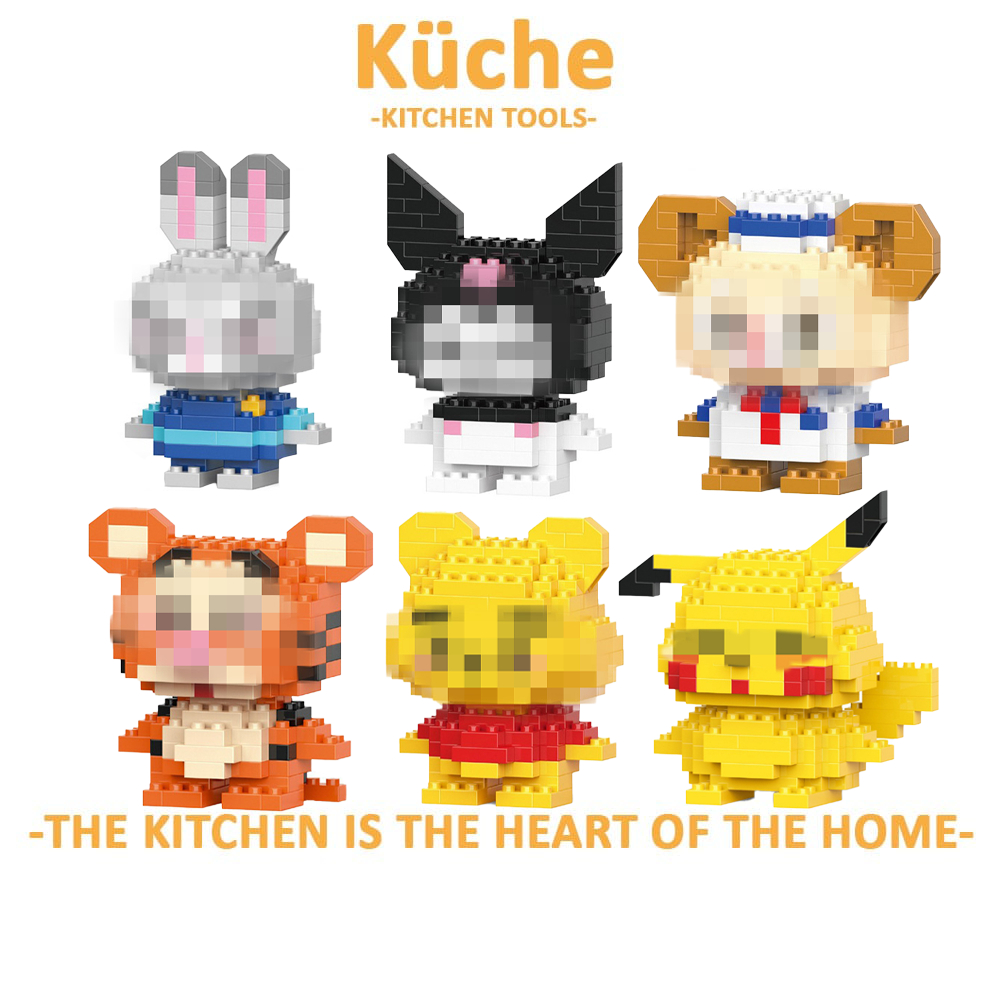 KUCHE Cute Tiny Block Figure Toy Mini Cartoon Puzzle Children DIY Toys ...