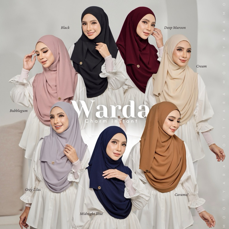 Warda Klasik Plain Charm Instant Hijab Premium Bubble Chiffon Tudung ...
