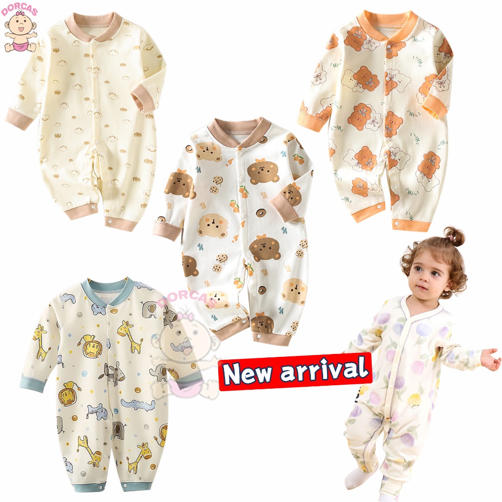 0-12M🍼Baby Romper Jumpsuit Baby Clothing Long Sleeve Rompers Baju Baby ...