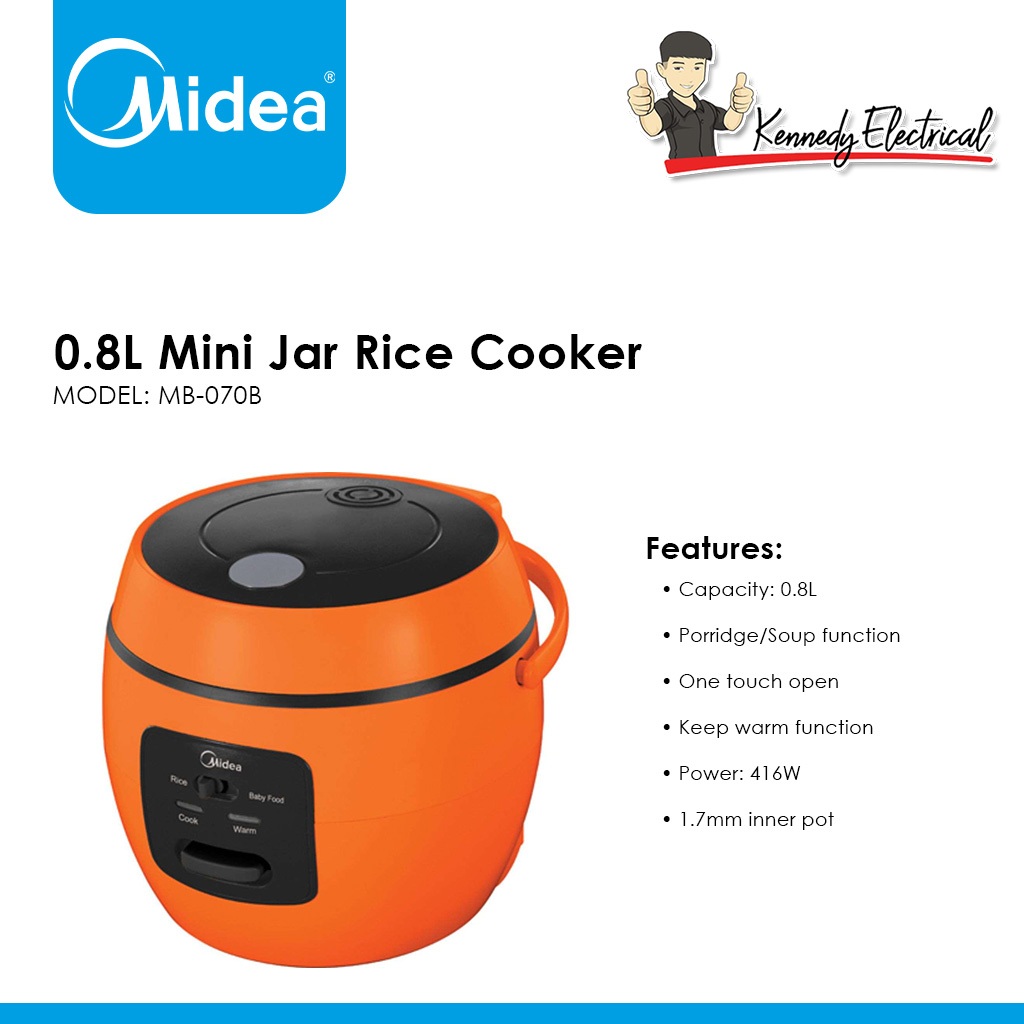 Midea 0.8L Mini Jar Rice Cooker MB-070B | Shopee Malaysia