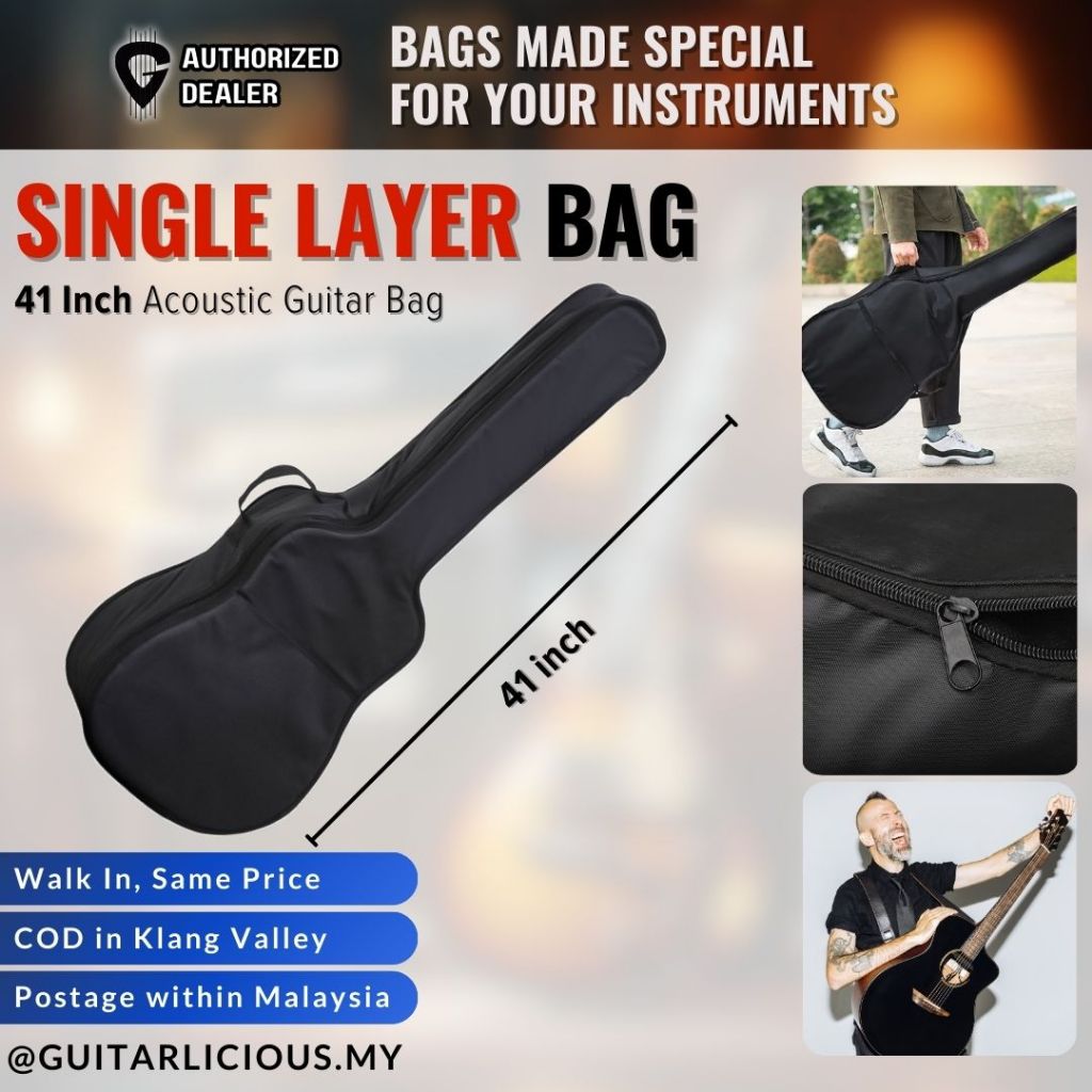 Single Layer Acoustic Guitar Bag 30 34 36 38 41 Shopee Malaysia