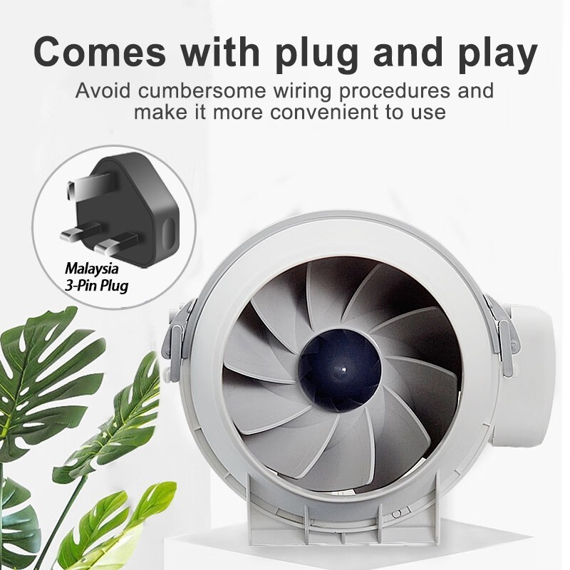 Exhaust Fan 4 inch 6 inch 8 inch Diagonal Flow Pressurized Duct Fan ...