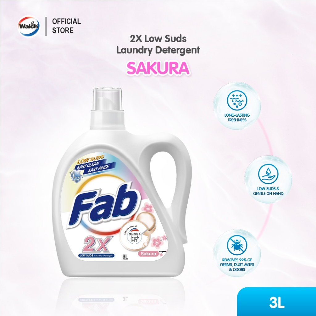 Fab 2X LOW SUDS Laundry Detergent Sakura 3L Shopee Malaysia