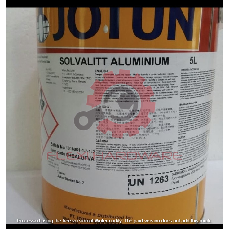 Jotun 5 Liters Solvalitt Aluminium Heat Resistance Paint Tahan Panas ...