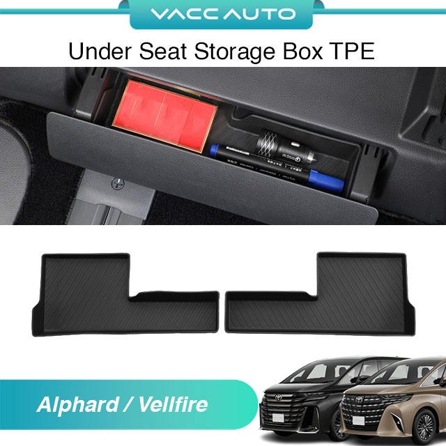 VACC AUTO Under Seat Storage Box Drawer Organizer Tray TPE For Toyota ...