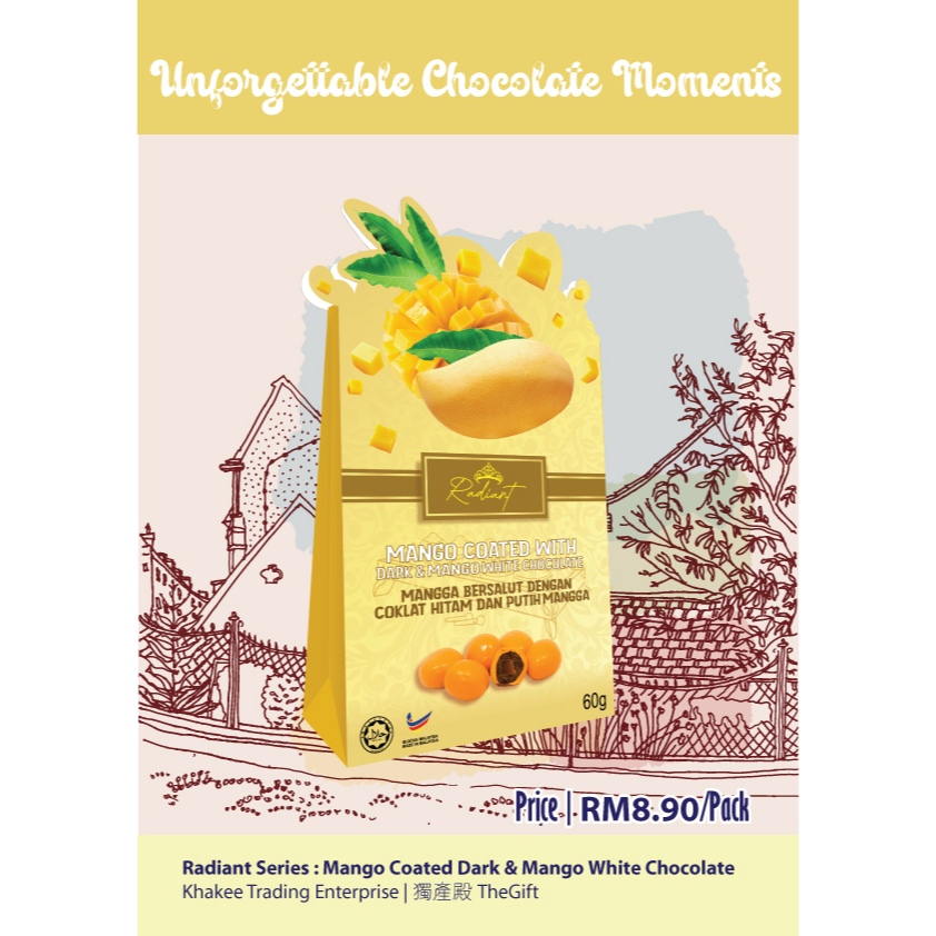 Mango Coated Dark & Mango White Chocolate (60g X 1) | Shopee Malaysia