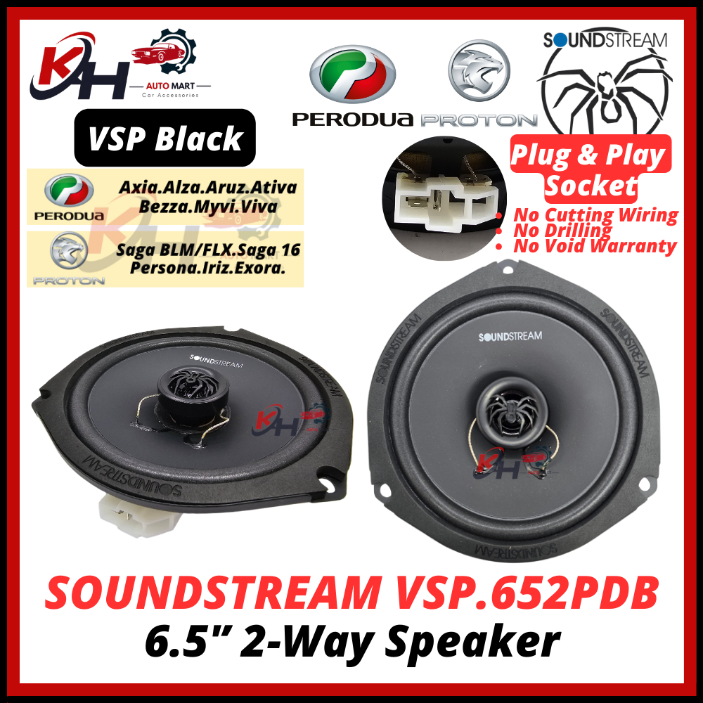 PROTON PERODUA Plug Play 6 5 SOUNDSTREAM VSP Black Series 150w 2