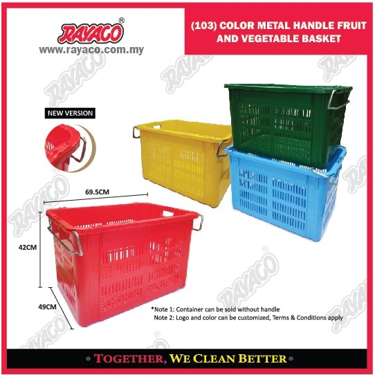 Rayaco metal handle Heavy Duty Basket/Black Basket/Durian Basket ...
