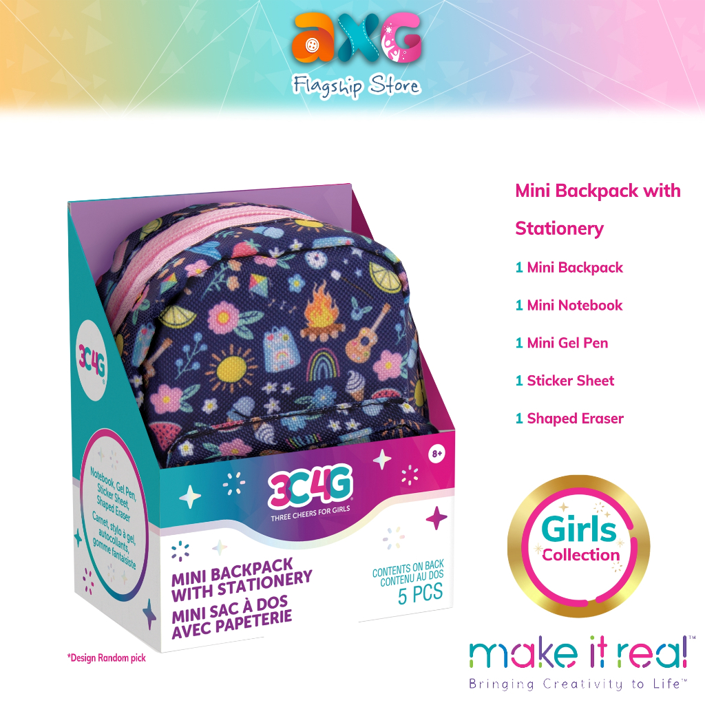 Make It Real 3C4G Mini Backpack Keychain with Stationery Set (12044)  Fashion Stationery Accesorries for Girls | Shopee Malaysia