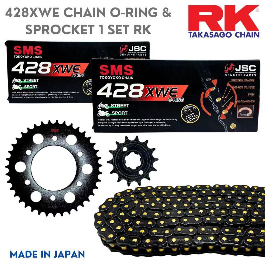 RS150 RSX V1 V2 428RK -132L SMS 428XWE CHAIN 428 SPROCKET SET GOLD ...
