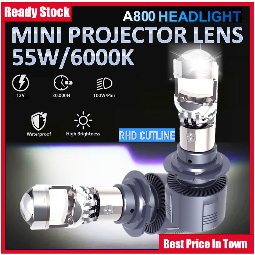 Car light lens led headlight RHD fish eye mini projector headlight lens ...