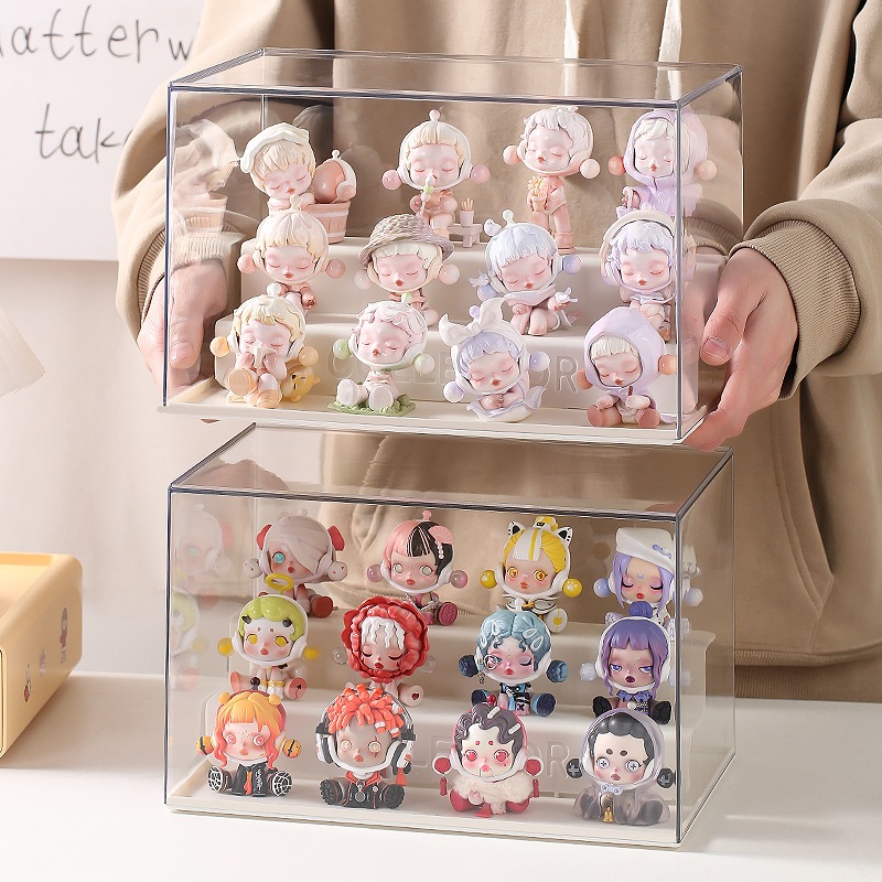 Large Clear Acrylic Storage Box With Magnetic Lid – Dust-Proof Display Case For Dolls, Collectibles & Office Items