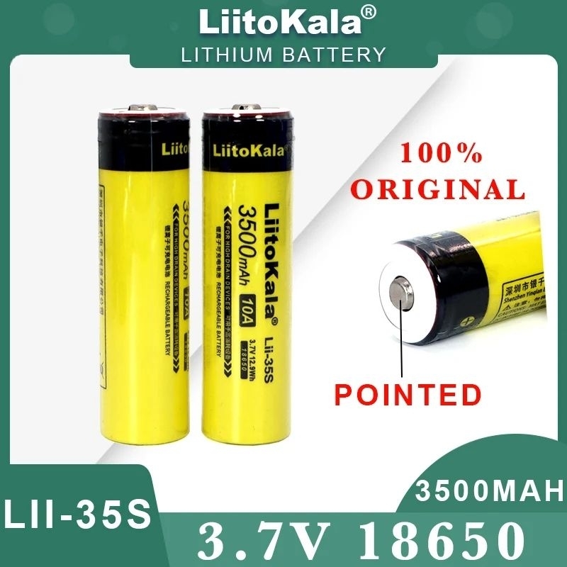 LiitoKala Lii-35S 18650 battery 3.7V 3500mAh Rechargeable lithium ...