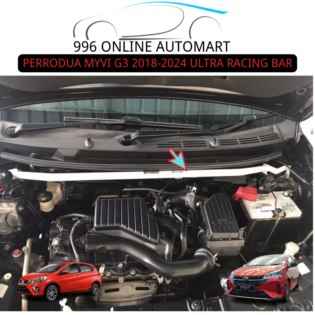 PERODUA MYVI G3 20182024 ULTRA RACING SAFETY BAR FRONT STRUT REAR ANTI