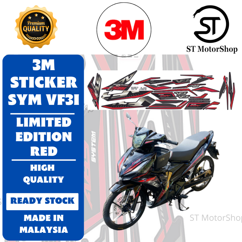 Sticker Cover Set SYM Vf3i Coverset Stripe Vf3i-185 Body Cover Stiker ...