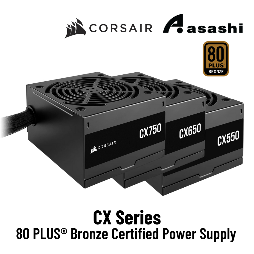 Corsair CX Series CX550 CX650 CX750 80+ Bronze Power Supply (5 Years ...