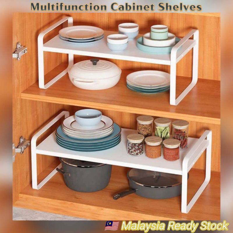 Multifunction Kitchen Rack Adjustable Cabinet Shelf Plate/Spice Rack ...