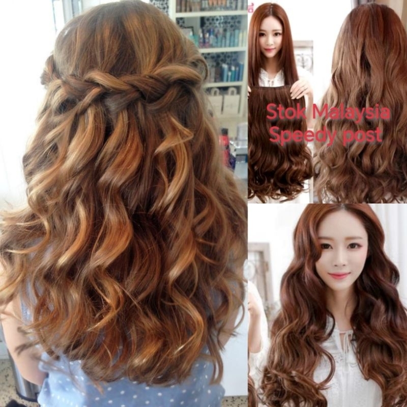Wig Extension Z7 antishine RAMBUT PALSU EXTENSION wedding hair fake ...