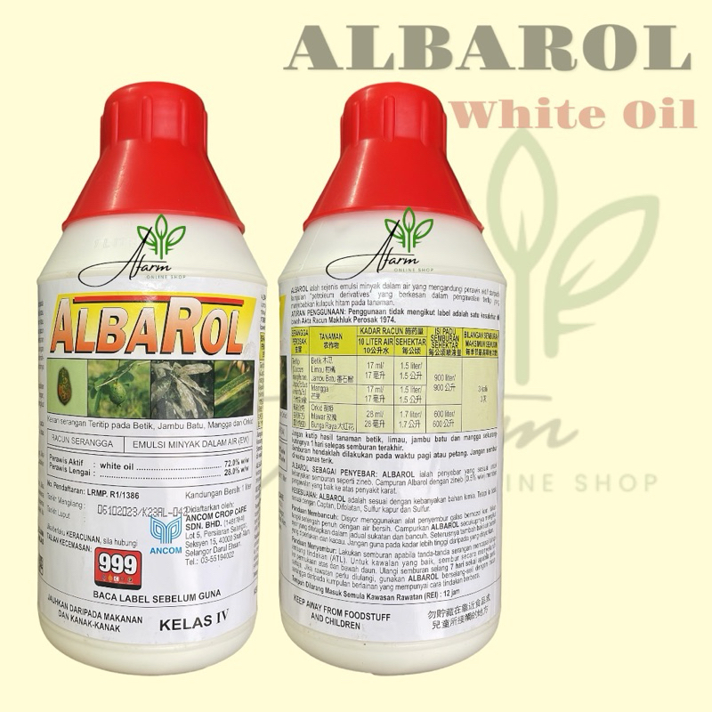 Ancom Albarol® Insecticide 1Liter / White Oil / Minyak Puith / Serangga ...