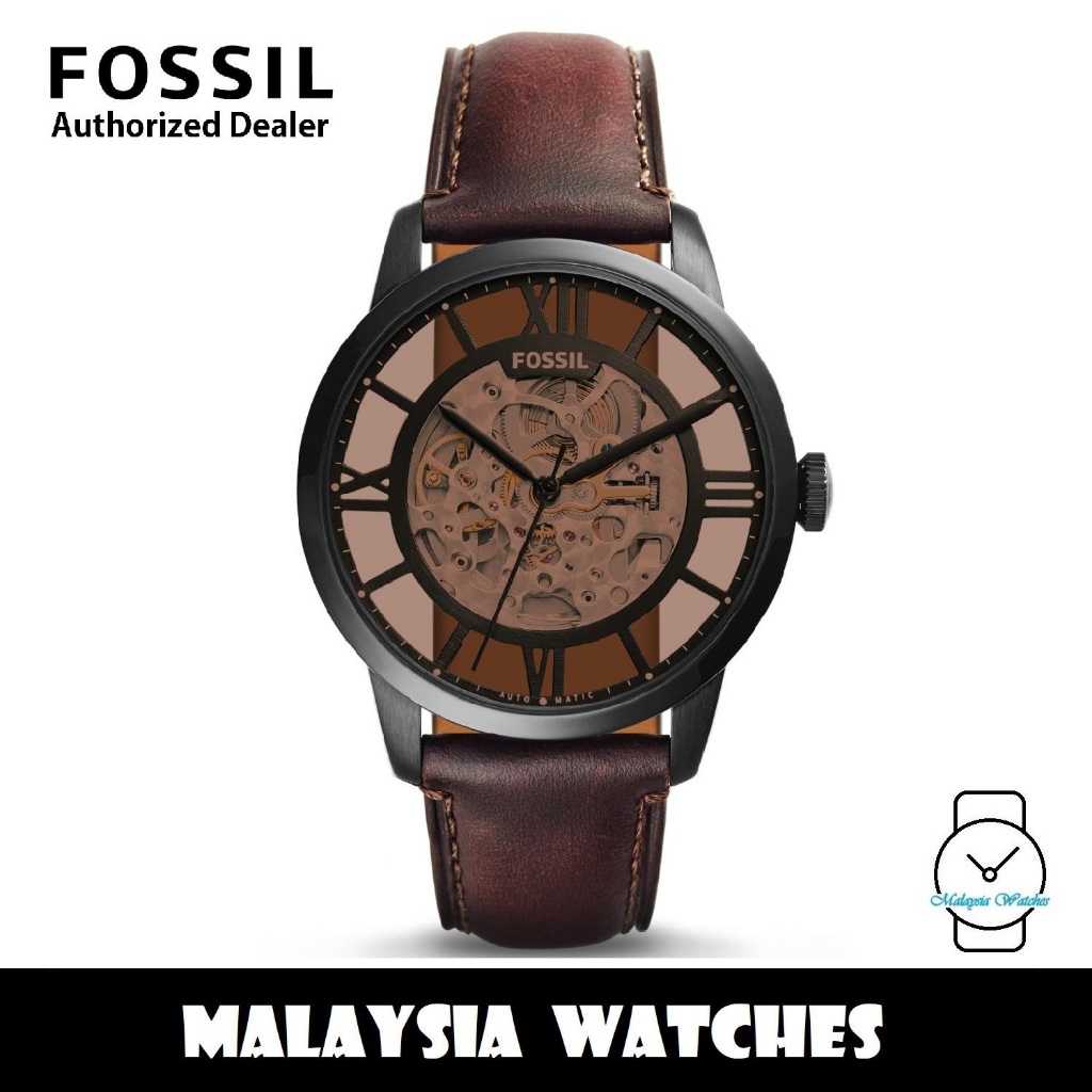 OFFICIAL WARRANTY Fossil Men s ME3098 Townsman Skeleton Automatic Dark Brown Leather Watch 2 Years Fossil Warranty Shopee Malaysia