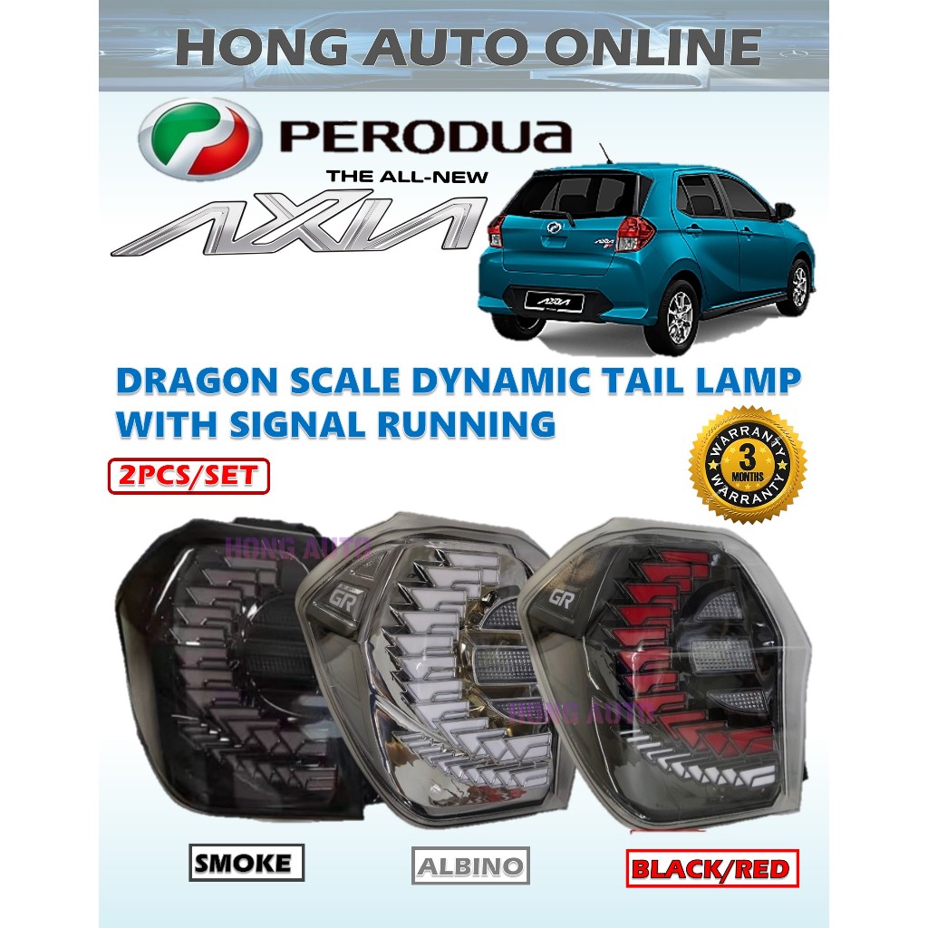 Perodua Axia 2023 - 2024 Dragon Scale Dynamic Tail Lamp With Signal ...