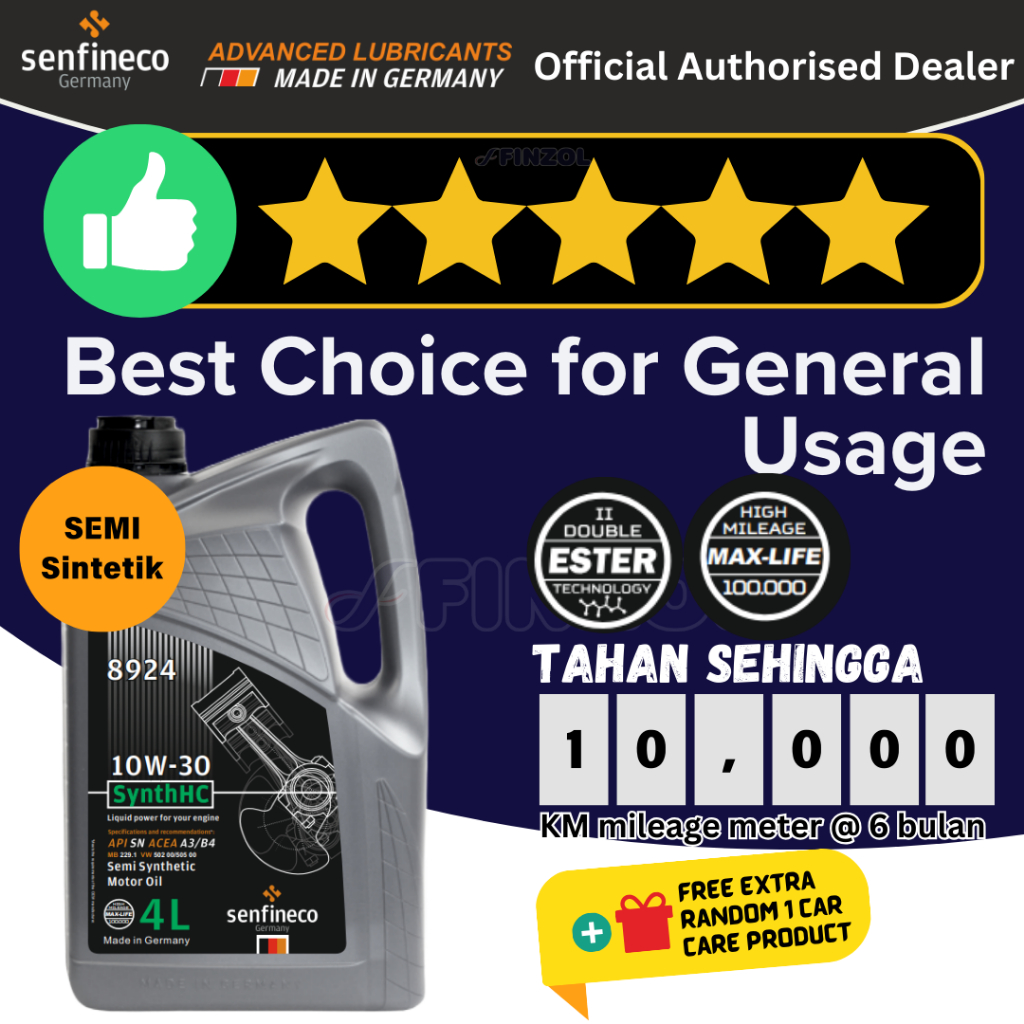 Senfineco Semi Synthetic 10w-30 HC 8924|8925 Finzol with Max-Life ...