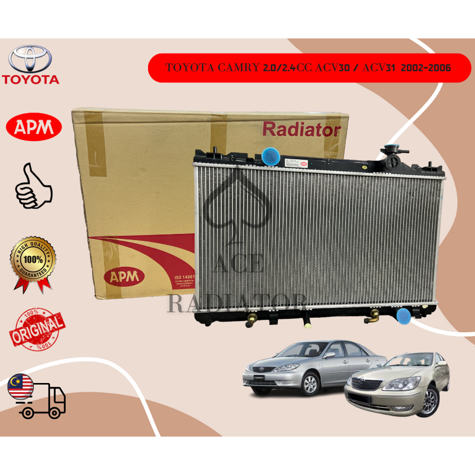 ORIGINAL APM RADIATOR TOYOTA CAMRY ACV30 /ACV31 2.0/2.4CC 2002-2006 ...