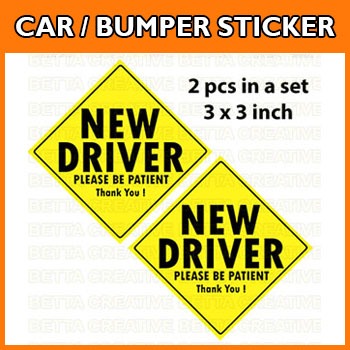 New Driver - Car Sticker / Bumper Sticker / Motor Sticker / Stiker ...
