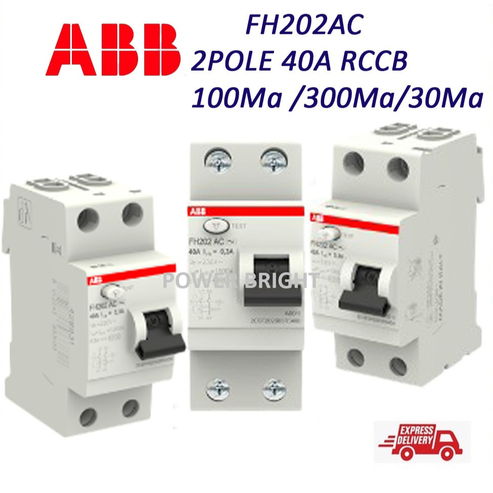 ABB FH202 2 POLE ELCB 100MA [40A , 63A] | Shopee Malaysia