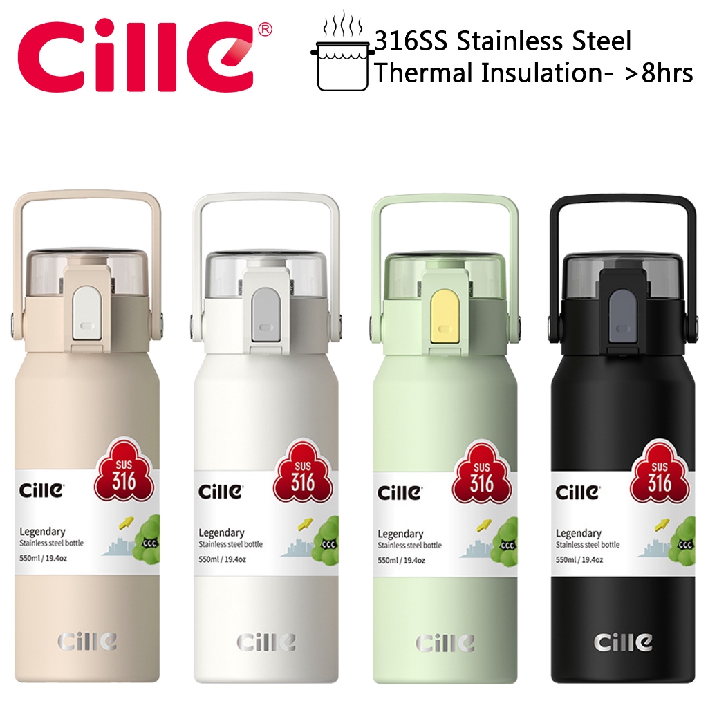 Cille 550ml/700ml Slim Travel Filter 316SS Stainless Steel Vacuum