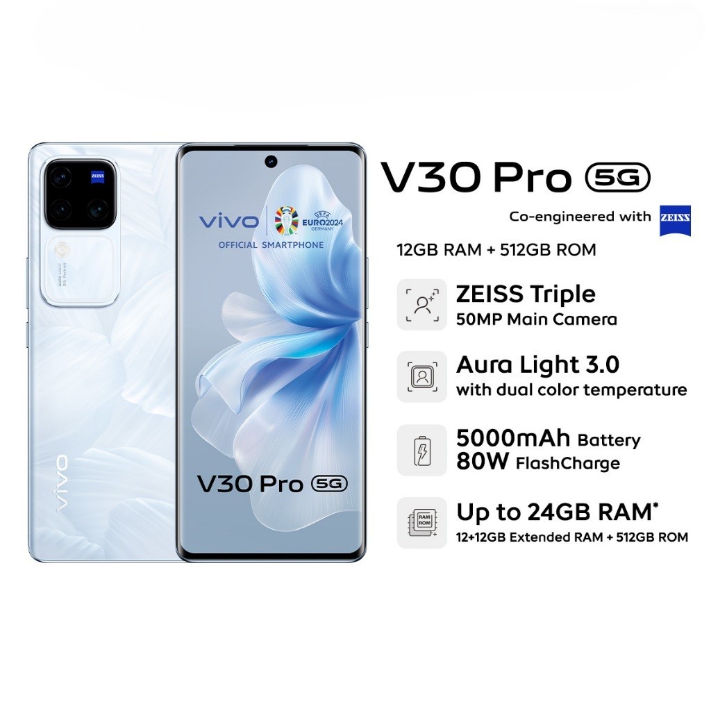 vivo V30 Pro 5G ZEISS Triple Camera | Aura Light 3.0 |12+12GB EXTENDED ...