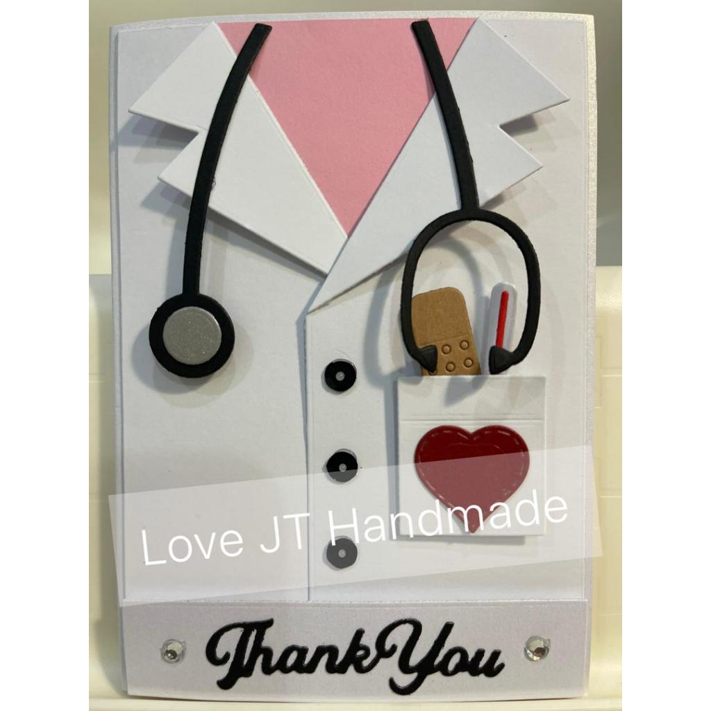 A6 Size Handmade Card Greeting Card Wishes Card Thank You Doctor Card ...