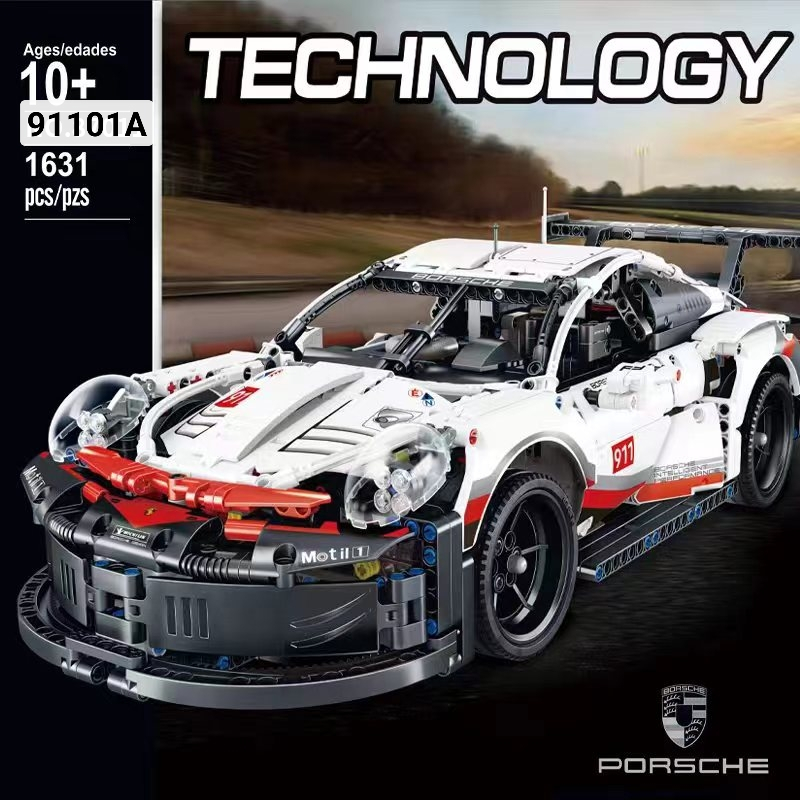 Porsche 911 RSR Bausteine Set - 1058 Teile Modellauto Im Maßstab 1:14