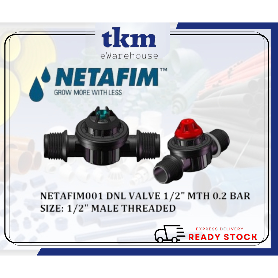[TKM] BRAND NETAFIM DNL VALVE 1/2 MTH 0.2 BAR MODEL: NETAFIM001 / DNL ...