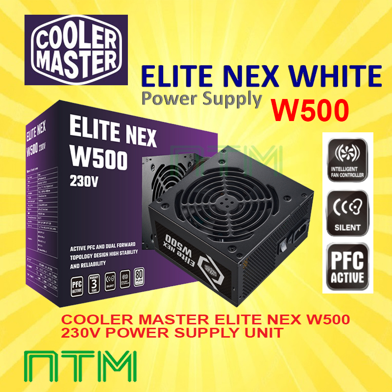 COOLER MASTER ELITE NEX W500 (500) / W600 (600W) WHITE 80 PLUS 230V ...