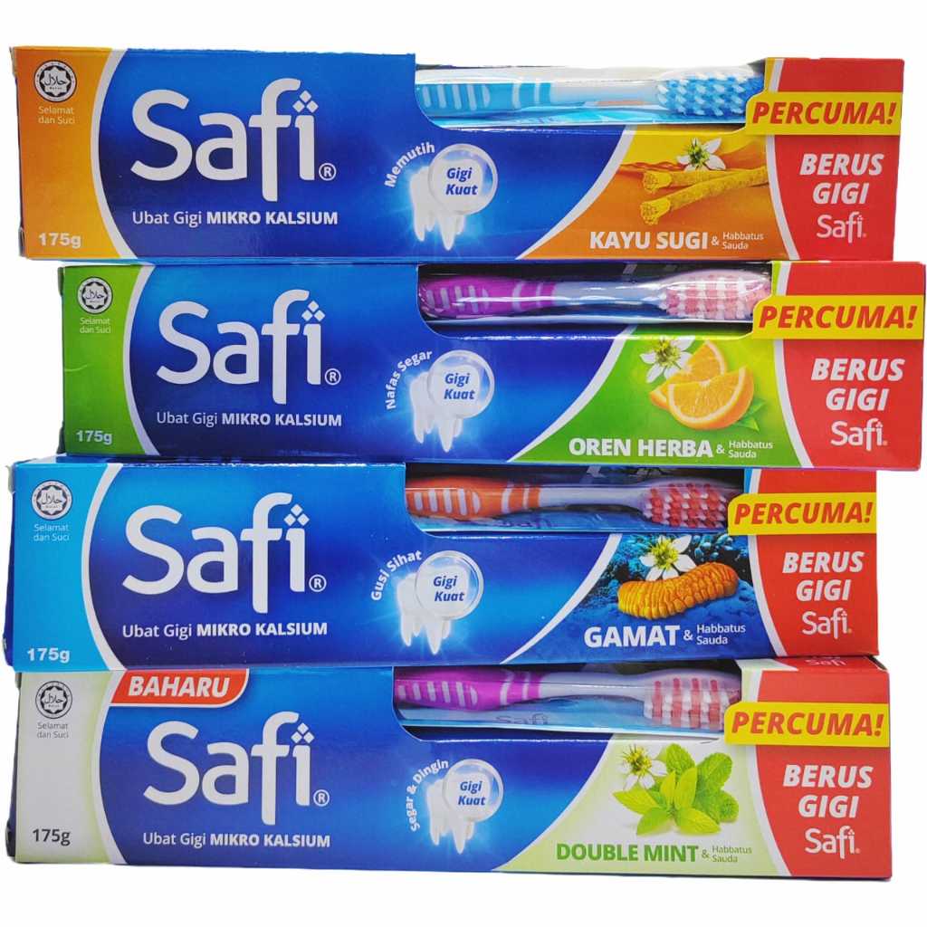 SAFI Ubat Gigi MIKRO KALSIUM 175g Percuma Berus Gigi Safi | Shopee Malaysia