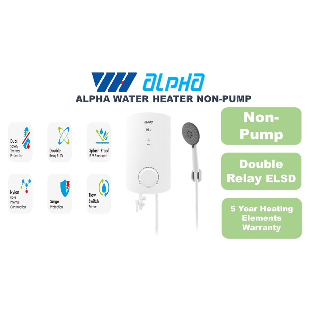 Alpha Water Heater (Non-Pump), 1 Year General Warranty + 5 Years ...