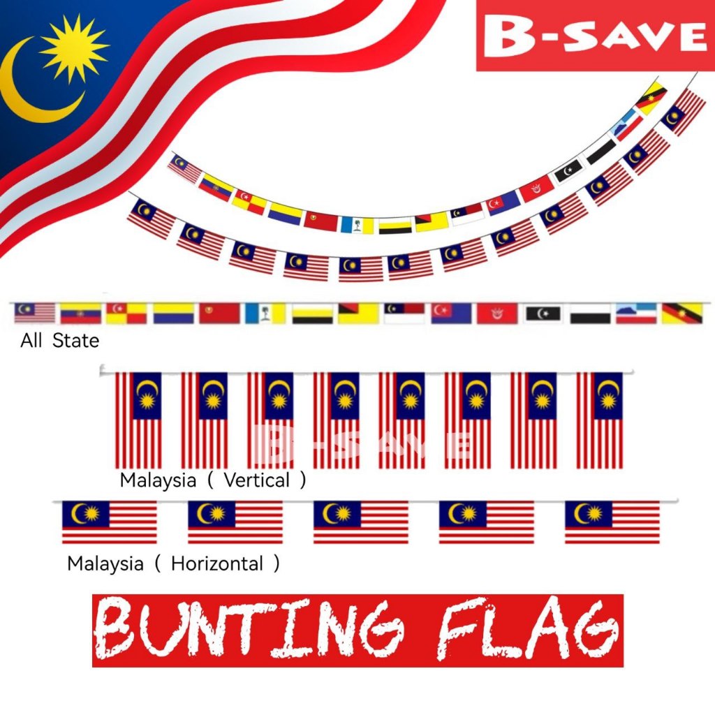 Banting Malaysia Flag Bundle Bunting Bendera Malaysia Banting All State ...