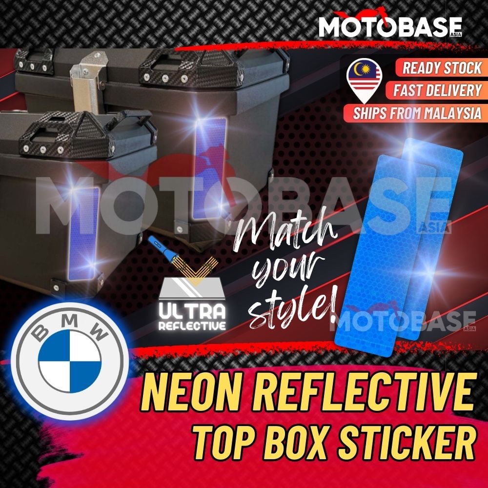 BMW Top Box Safety Reflective Sticker 2 pcs GS GSA 1300 1250 1200 ...